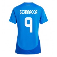 Italia Gianluca Scamacca #9 Hjemmedrakt Dame EM 2024 Kortermet